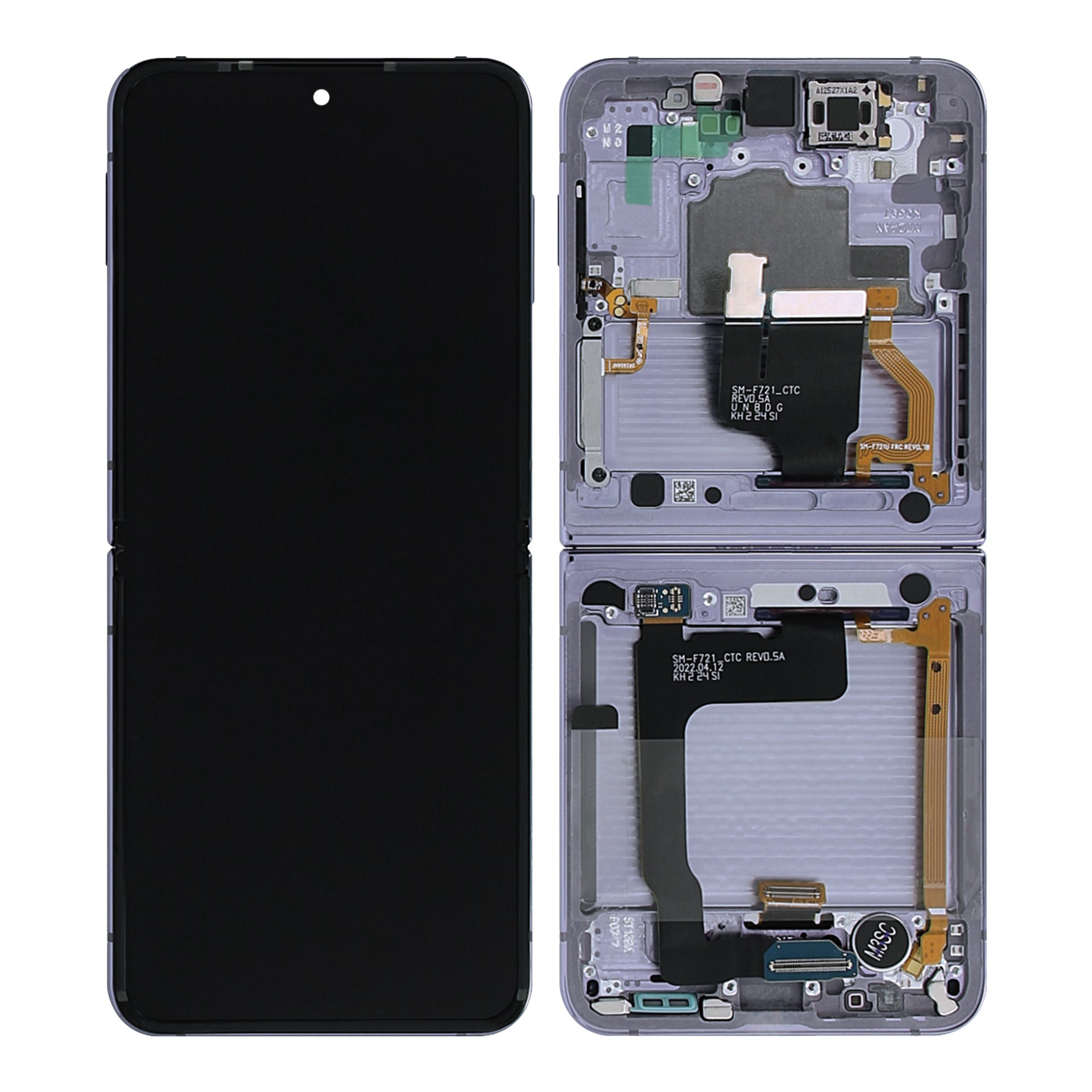 Samsung Galaxy Z Flip4 F721B Main Display And Digitizer With Frame Bora Purple Service Pack