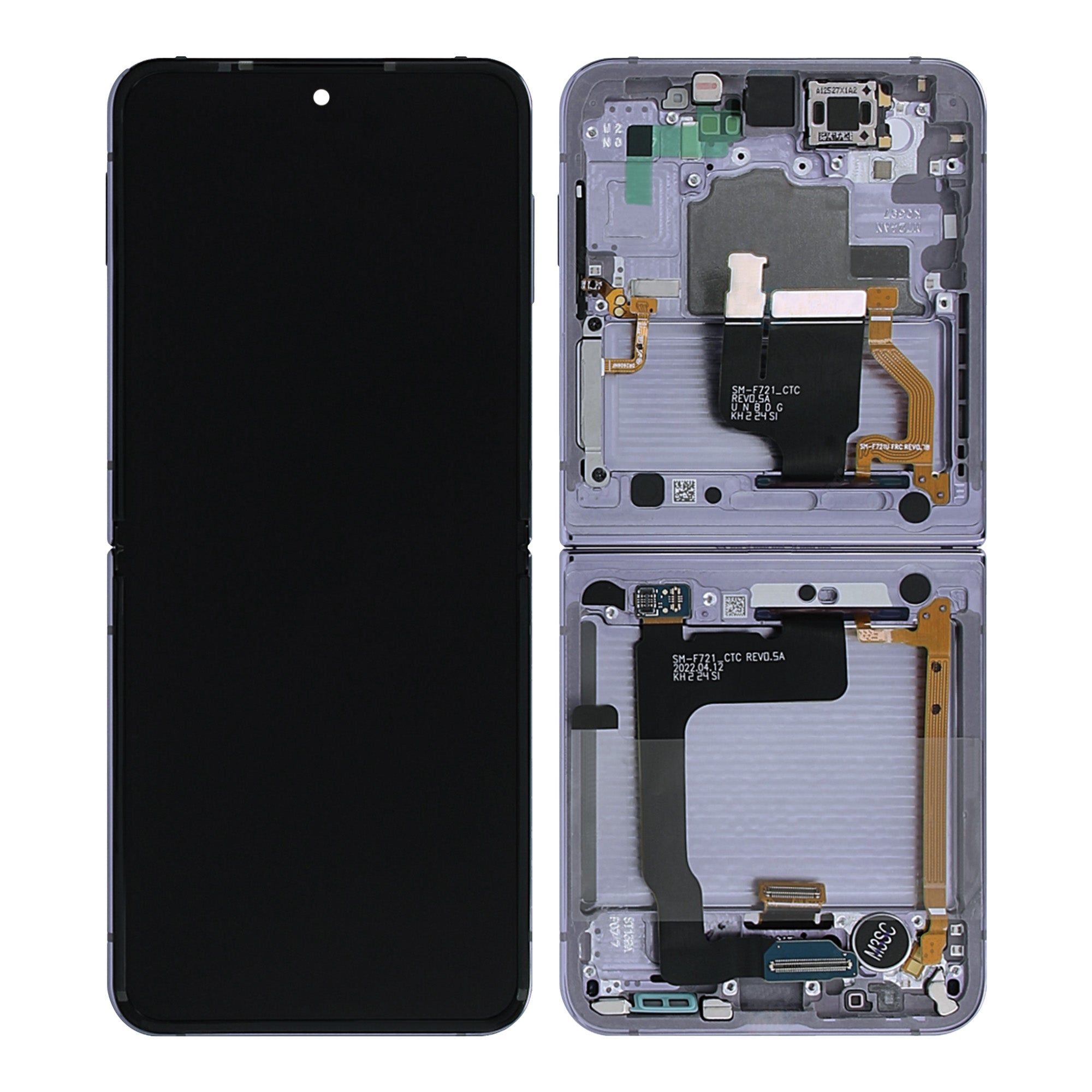 Samsung Galaxy Z Flip4 F721B Main Display And Digitizer With Frame Bora Purple Service Pack