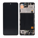 Samsung Galaxy A51 A515F Display and Digitizer With Frame Black Service Pack