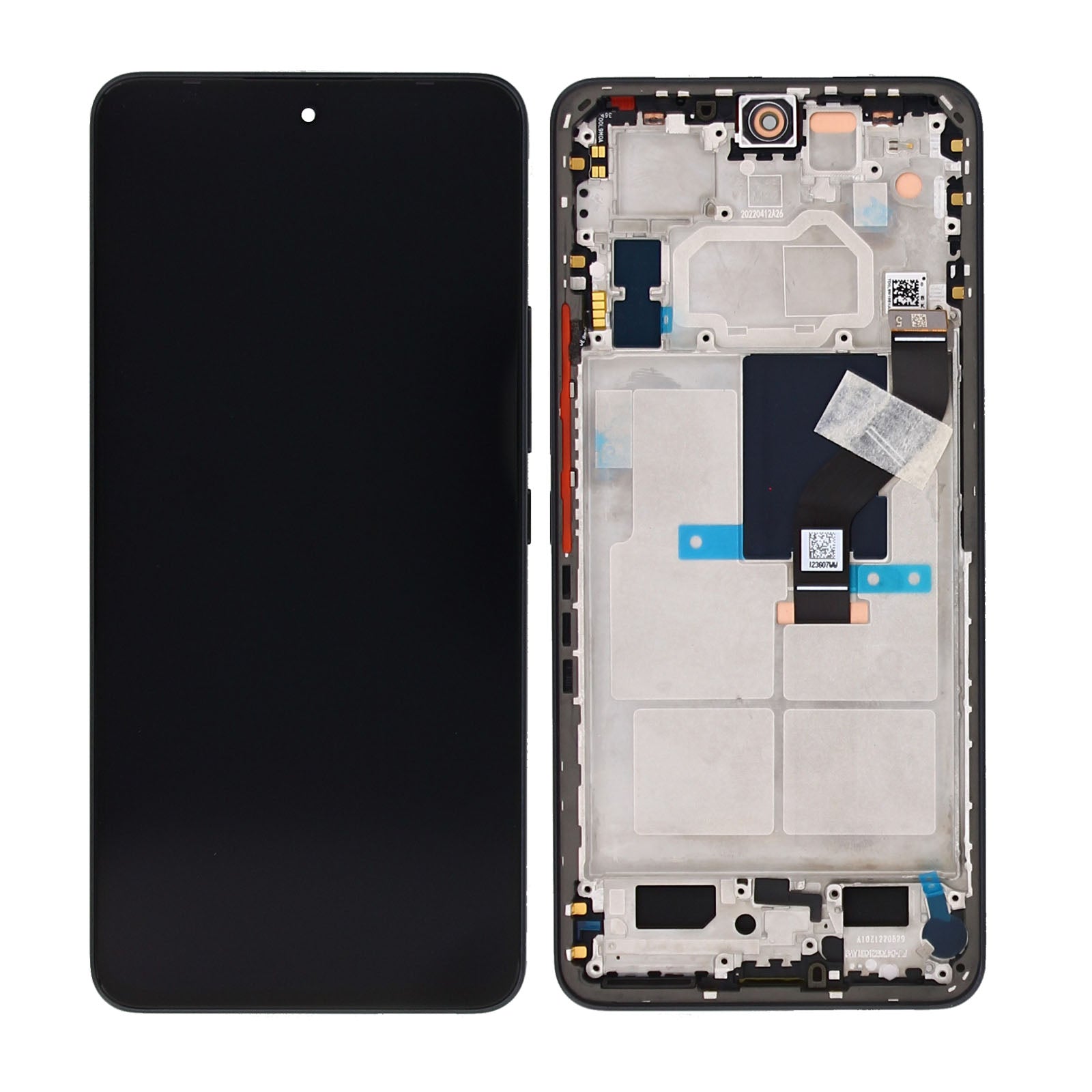 Xiaomi 12 Lite Display And Digitizer With Frame Black Service Pack