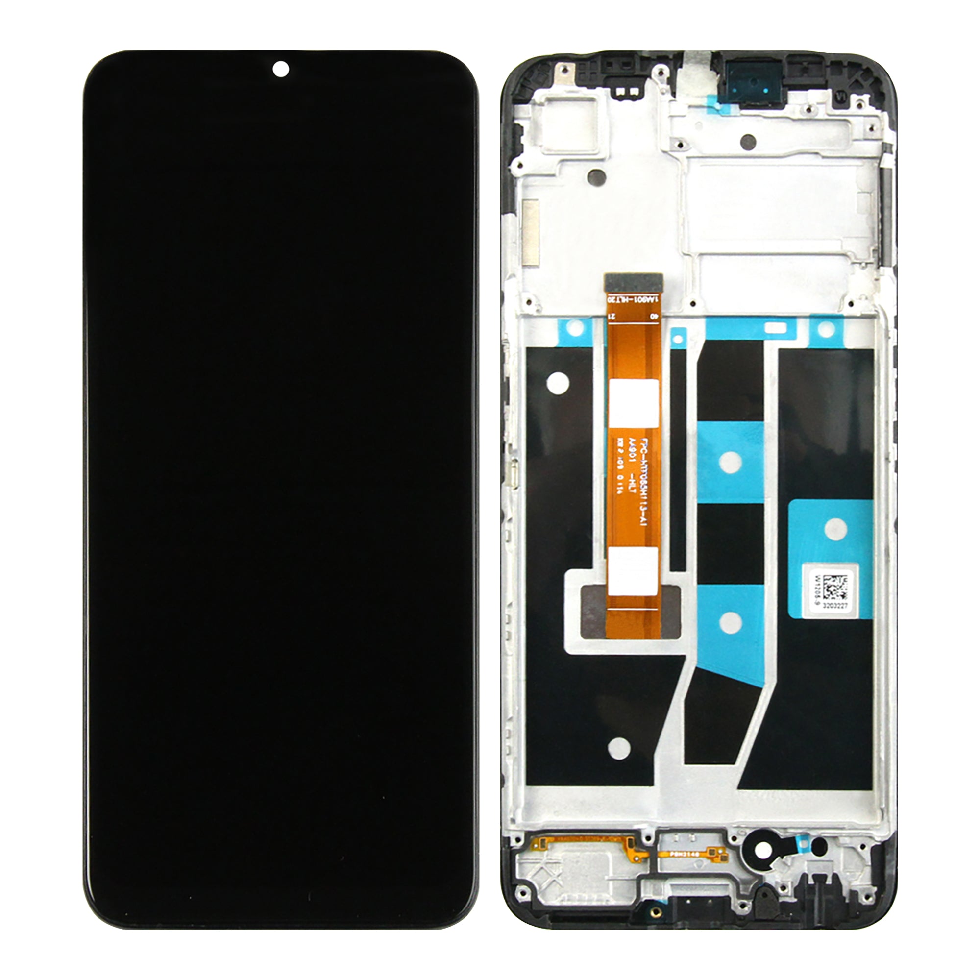 Oppo A54S Display And Digitizer With Frame Black OEM
