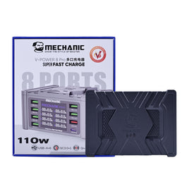 MECHANIC 8 Ports 110W Multi USB Socket Charger PD3.0 QC3.0 Fast Charging Phone Charger With LED Display