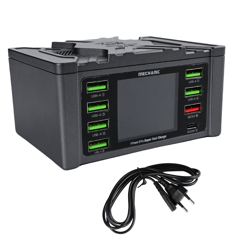 Mechanic 8 Ports 110W Multi USB Socket Charger PD3.0 QC3.0 Fast Charging Phone Charger With LED Display