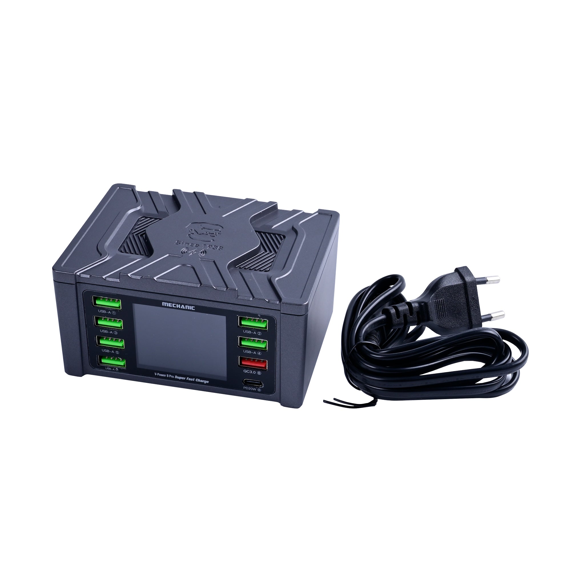 MECHANIC 8 Ports 110W Multi USB Socket Charger PD3.0 QC3.0 Fast Charging Phone Charger With LED Display