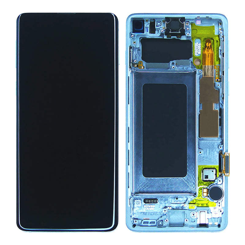 Samsung Galaxy S10 G973F Display And Digitizer With Frame Prism White Service Pack