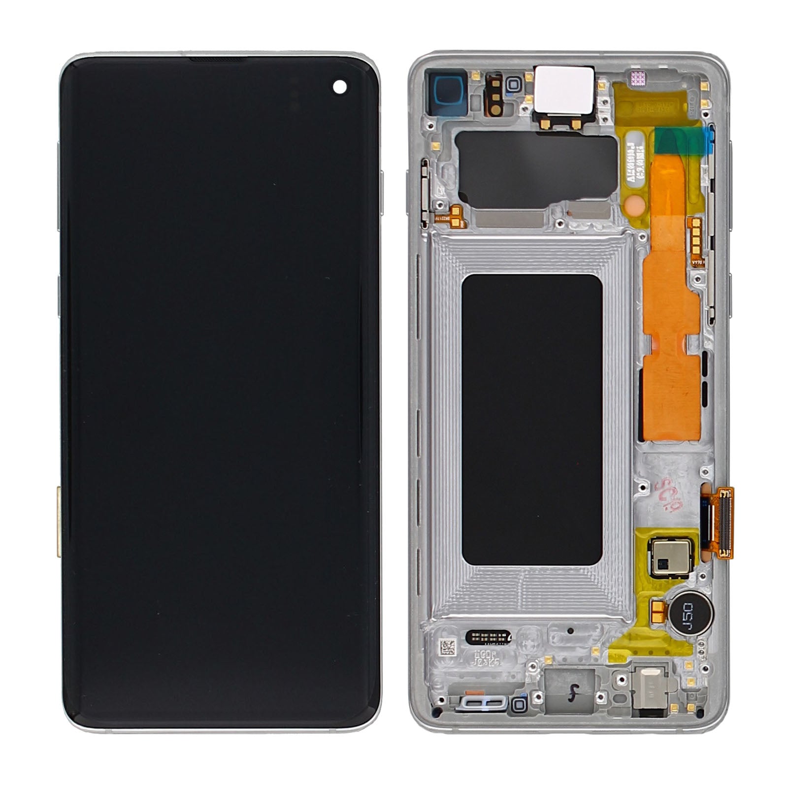Samsung Galaxy S10 G973F Display And Digitizer With Frame Prism White Service Pack
