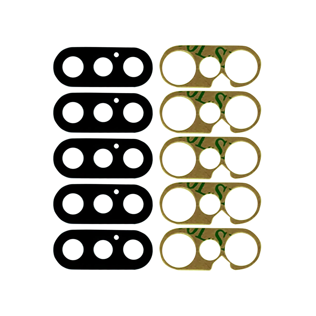 For Apple iPhone XS Max Camera Lens Cover Set Black OEM (5pcs)