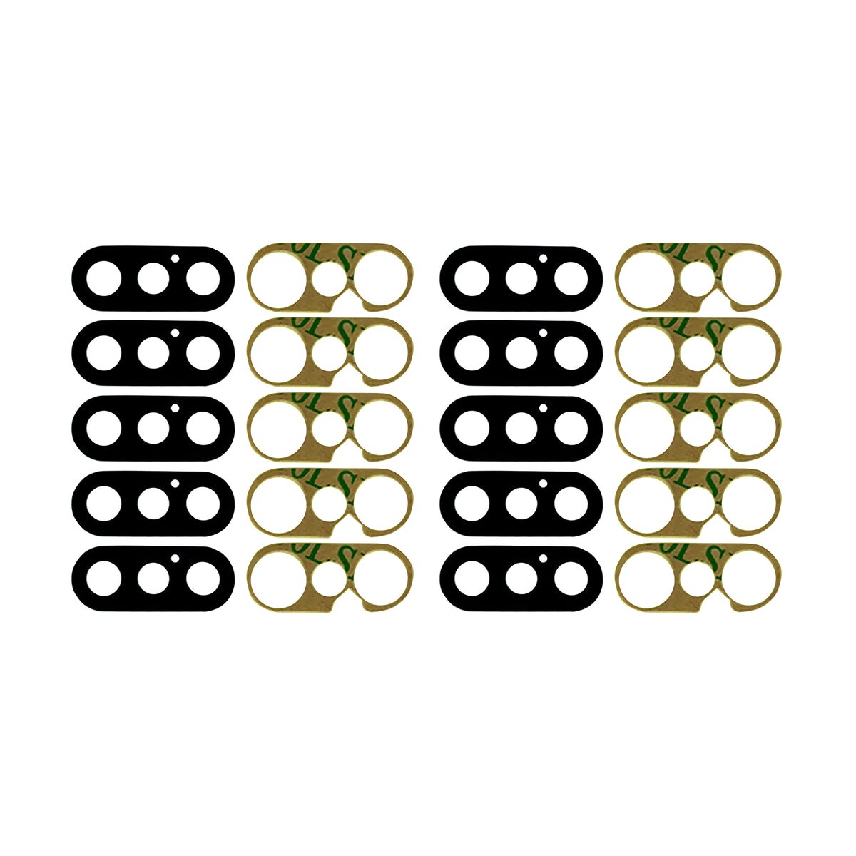 For Apple iPhone XS Max Camera Lens Cover Set Black OEM (5pcs)