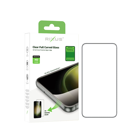 Rixus Clear HD Full Curved Edge Tempered Glass For Samsung Galaxy S23 FE, A54