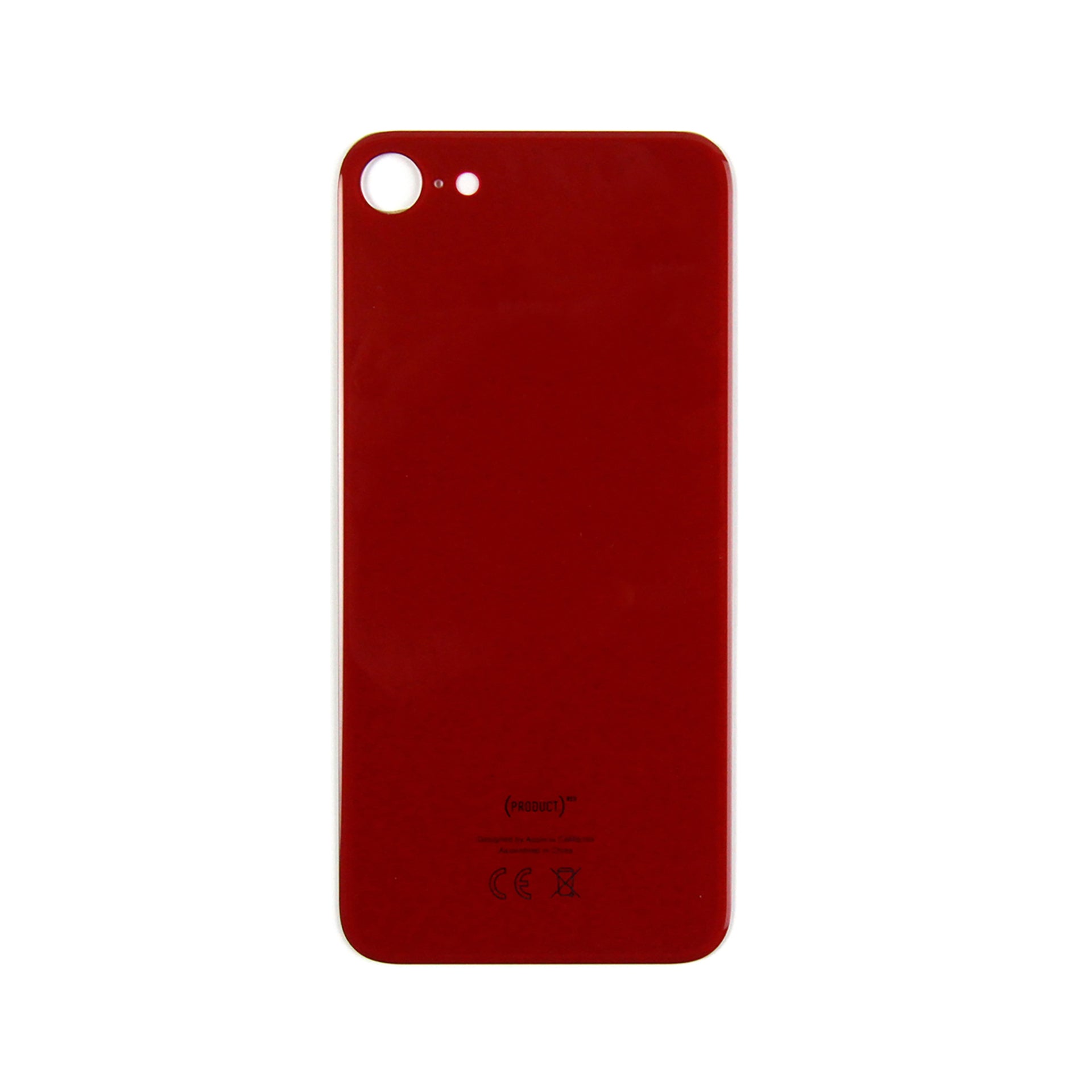 For Apple iPhone 8 Back Glass, Enlarged Camera Frame Red Compatible