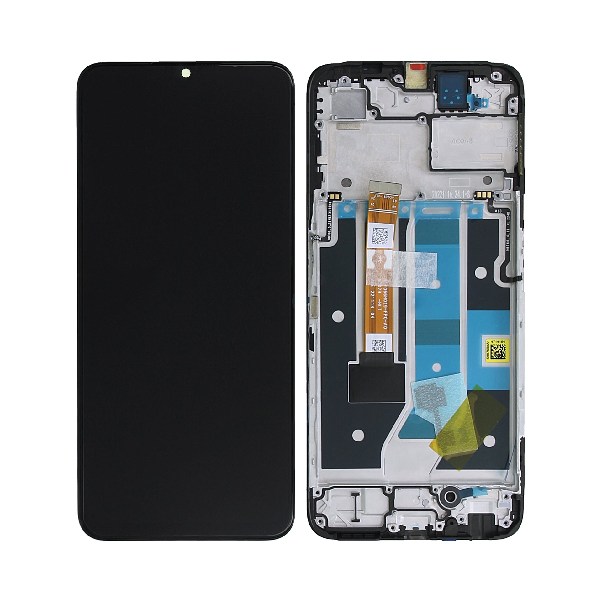 Oppo A78 5G Display And Digitizer With Frame Glowing Black OEM