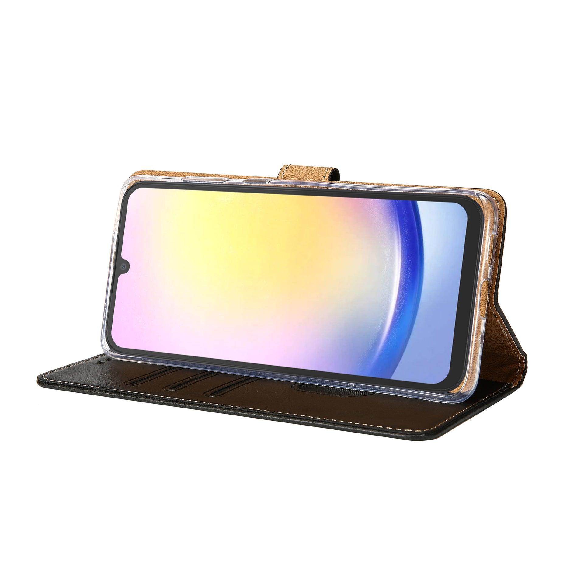 Rixus Bookcase For Samsung Galaxy A25 5G Black