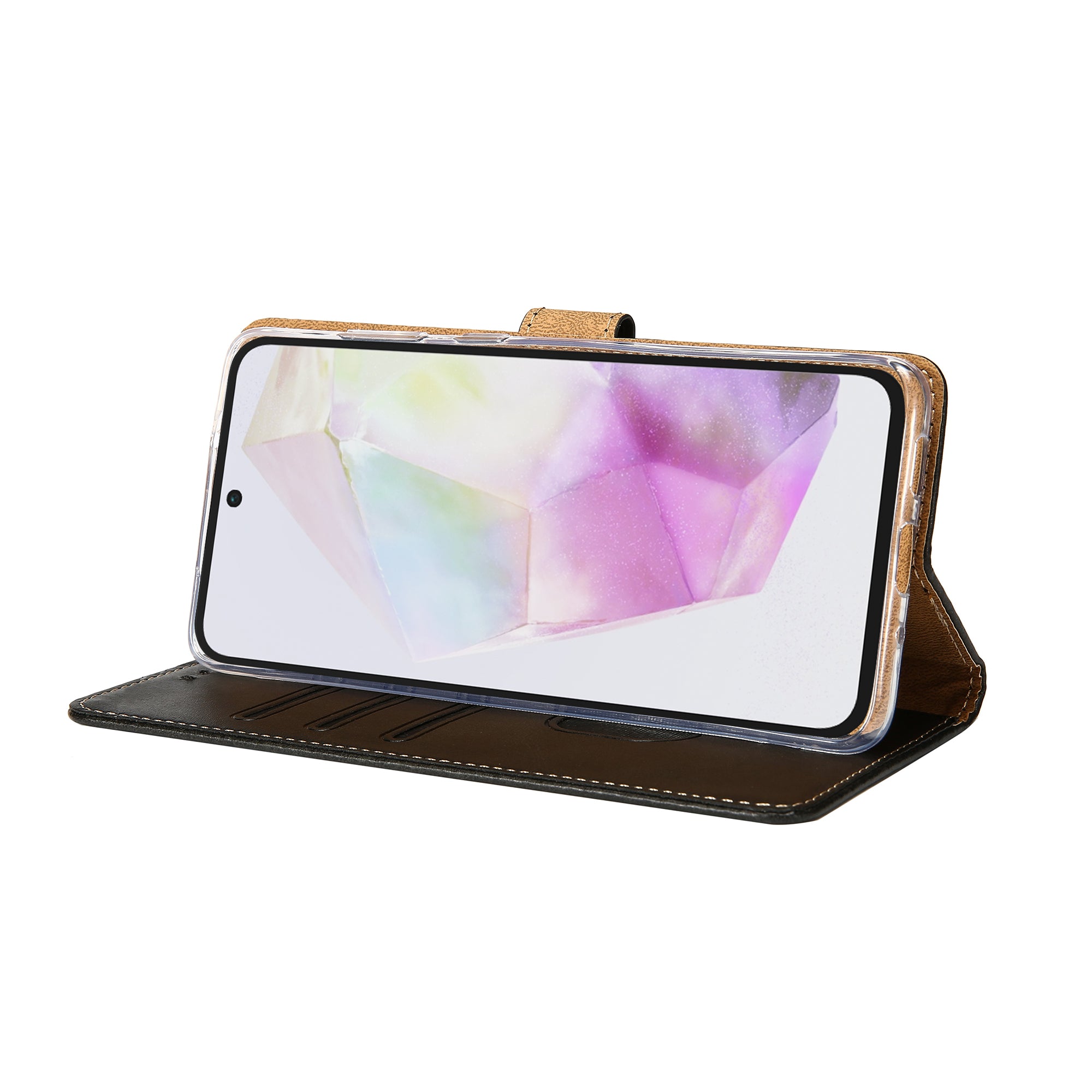 Rixus Bookcase For Samsung Galaxy A35 5G Black
