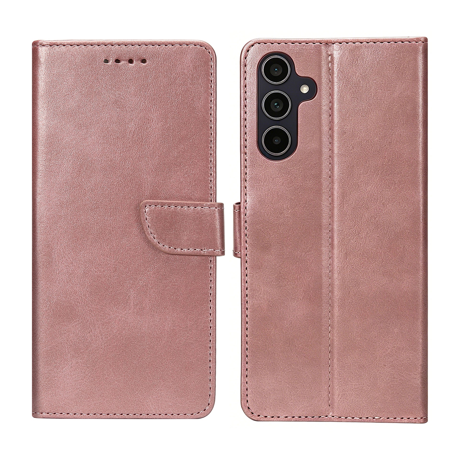 Rixus Bookcase For Samsung Galaxy A35 5G Pink