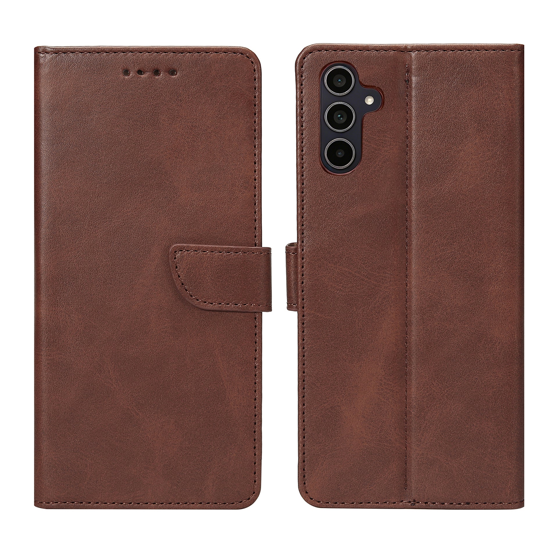Rixus Bookcase For Samsung Galaxy A35 5G Brown