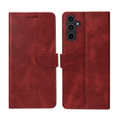Rixus Bookcase For Samsung Galaxy A35 5G Dark Red
