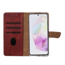 Rixus Bookcase For Samsung Galaxy A35 5G Dark Red