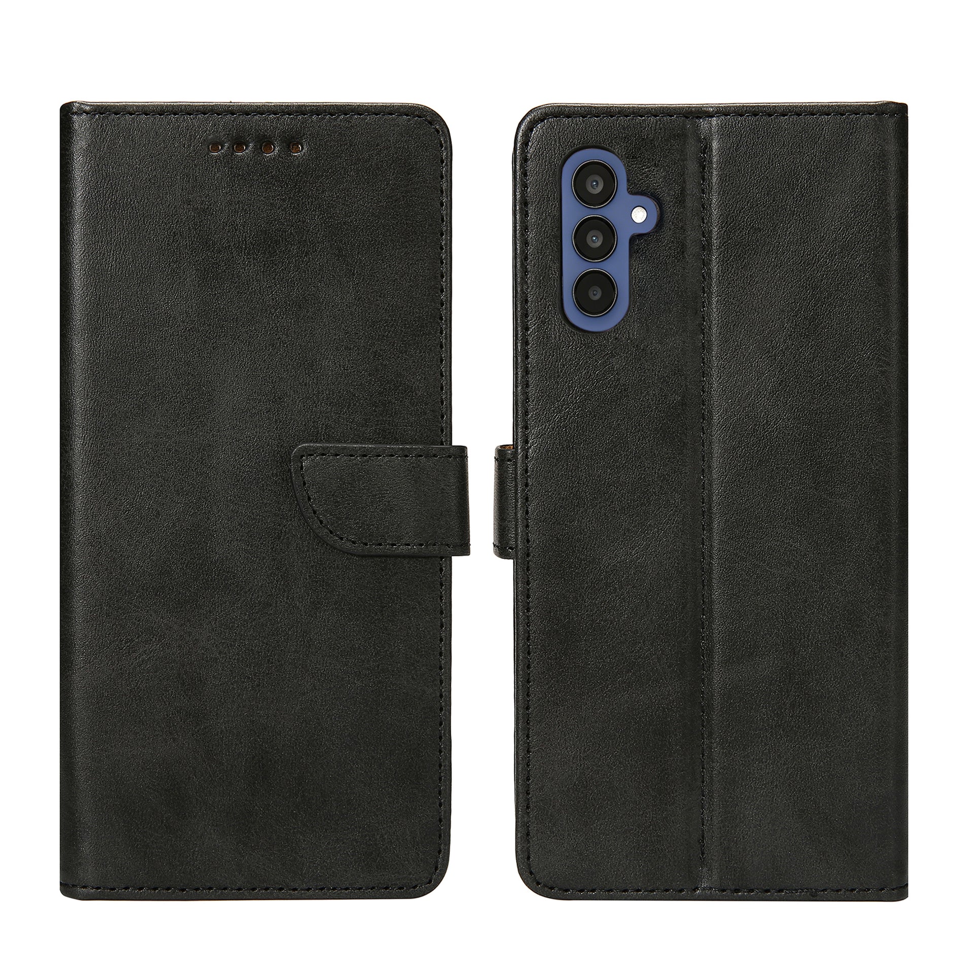 Rixus Bookcase For Samsung Galaxy A15 5G Black