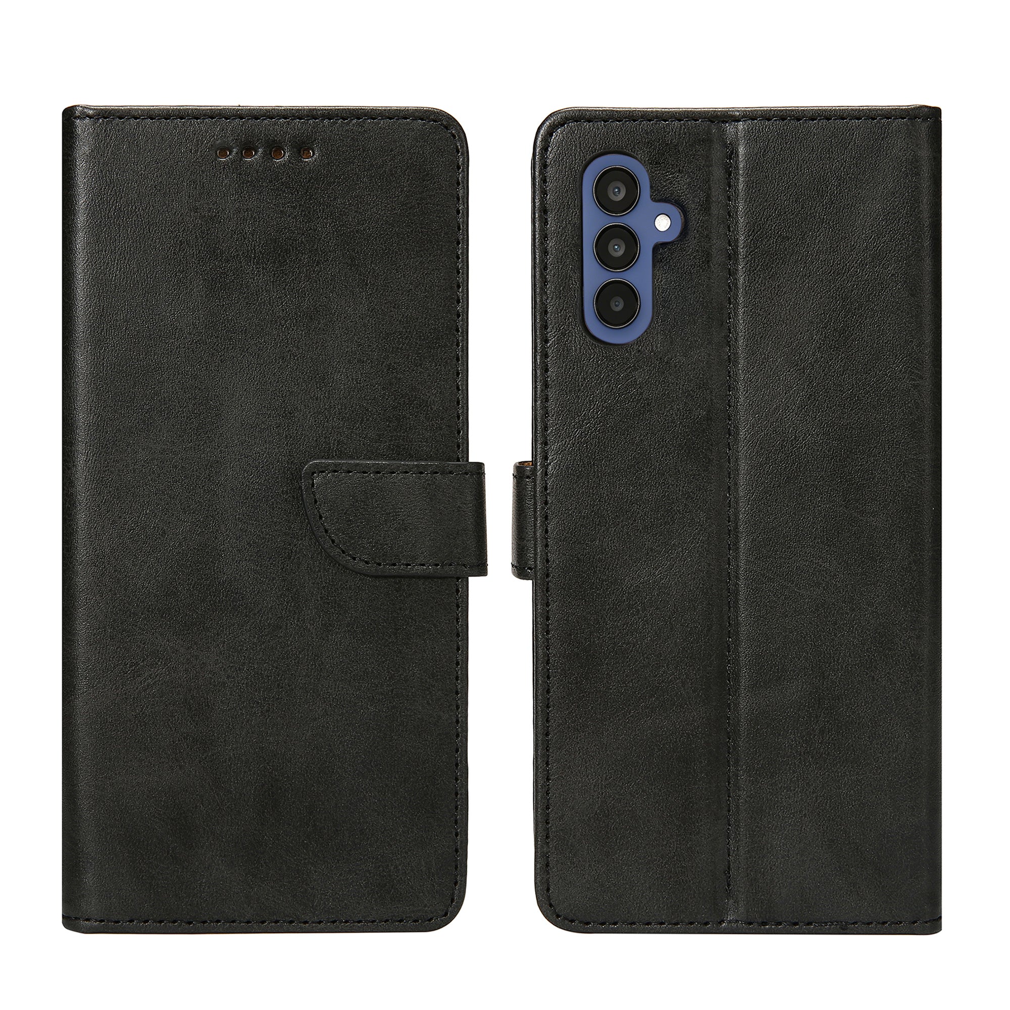 Rixus Bookcase For Samsung Galaxy A15 5G Black