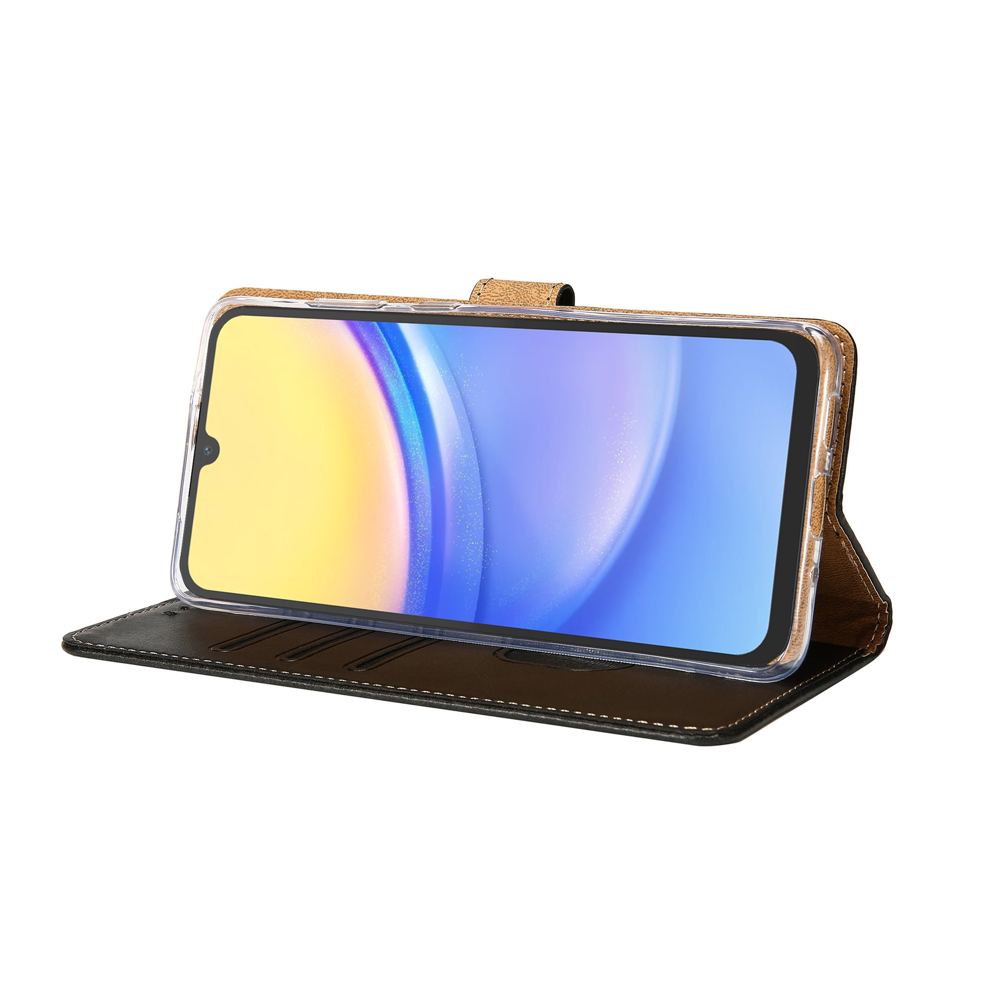 Rixus Bookcase For Samsung Galaxy A15 5G Black