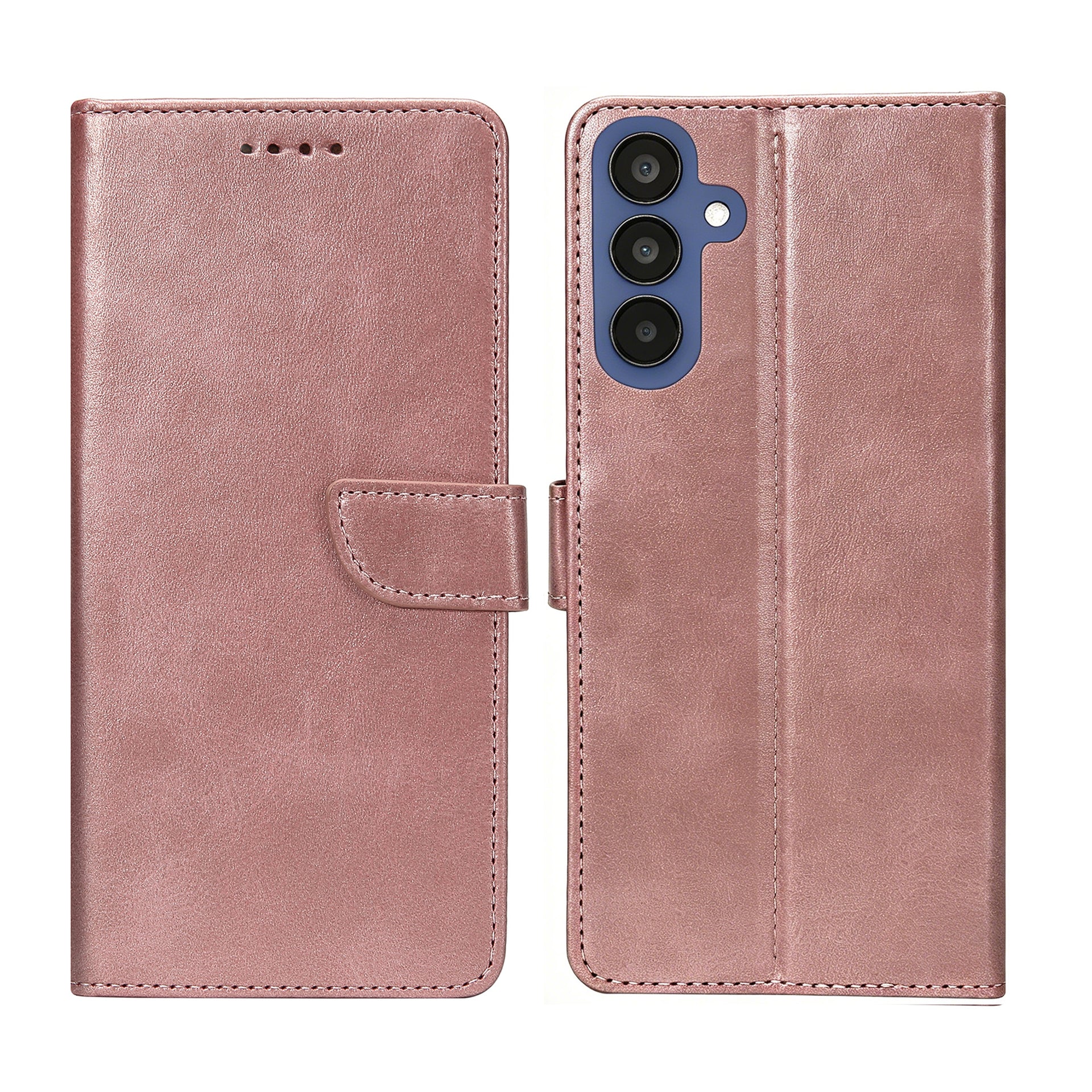 Rixus Bookcase For Samsung Galaxy A15 5G Pink