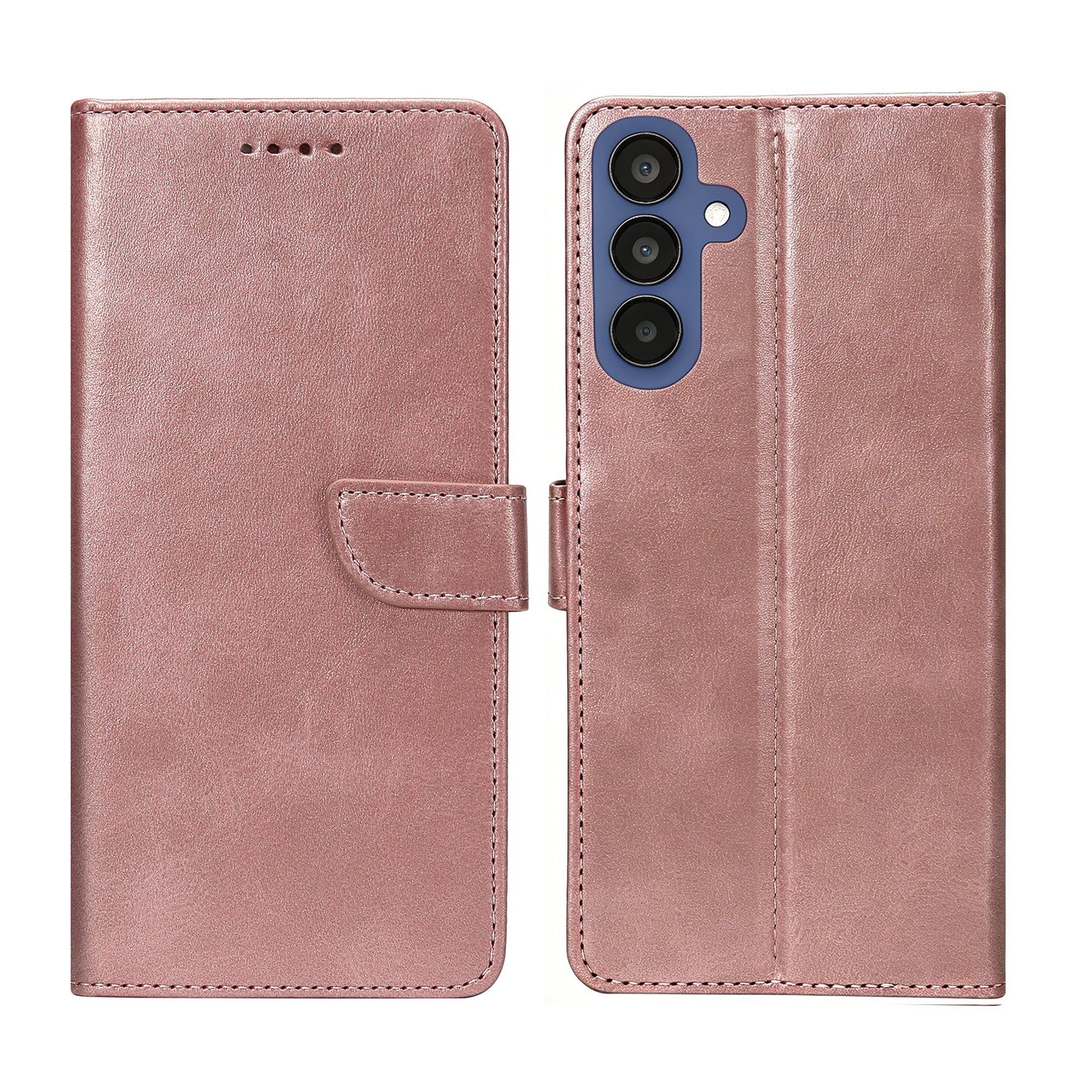 Rixus Bookcase For Samsung Galaxy A15 5G Pink