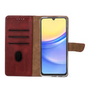 Rixus Bookcase For Samsung Galaxy A15 5G Dark Red