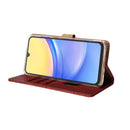 Rixus Bookcase For Samsung Galaxy A15 5G Dark Red