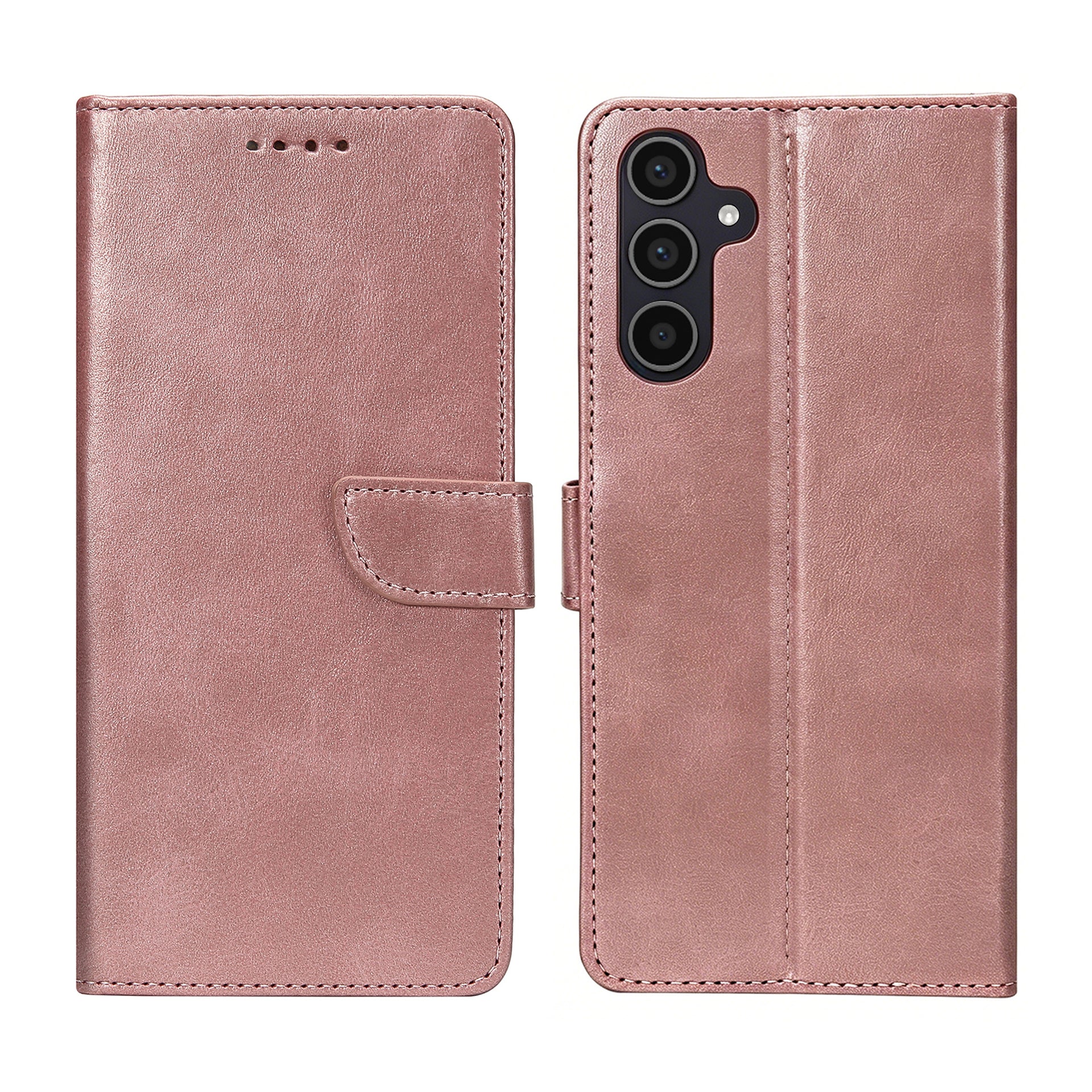 Rixus Bookcase For Samsung Galaxy A34 5G Pink