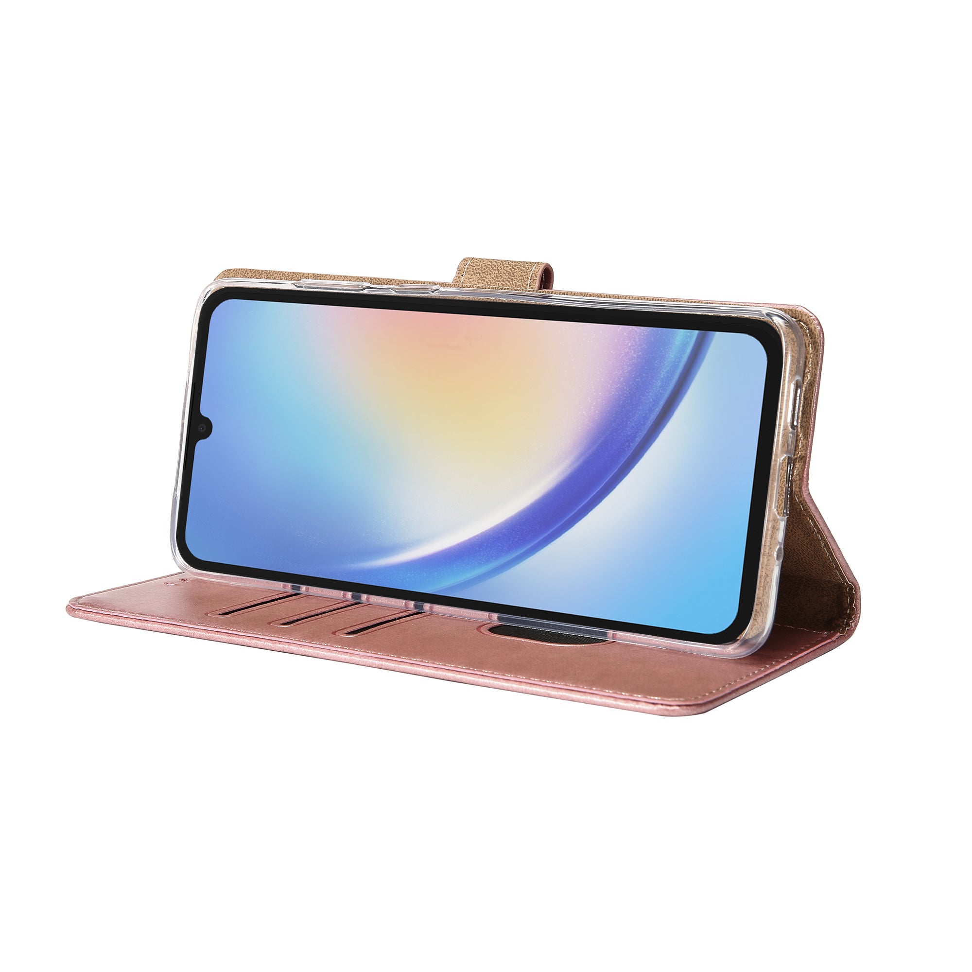 Rixus Bookcase For Samsung Galaxy A34 5G Pink