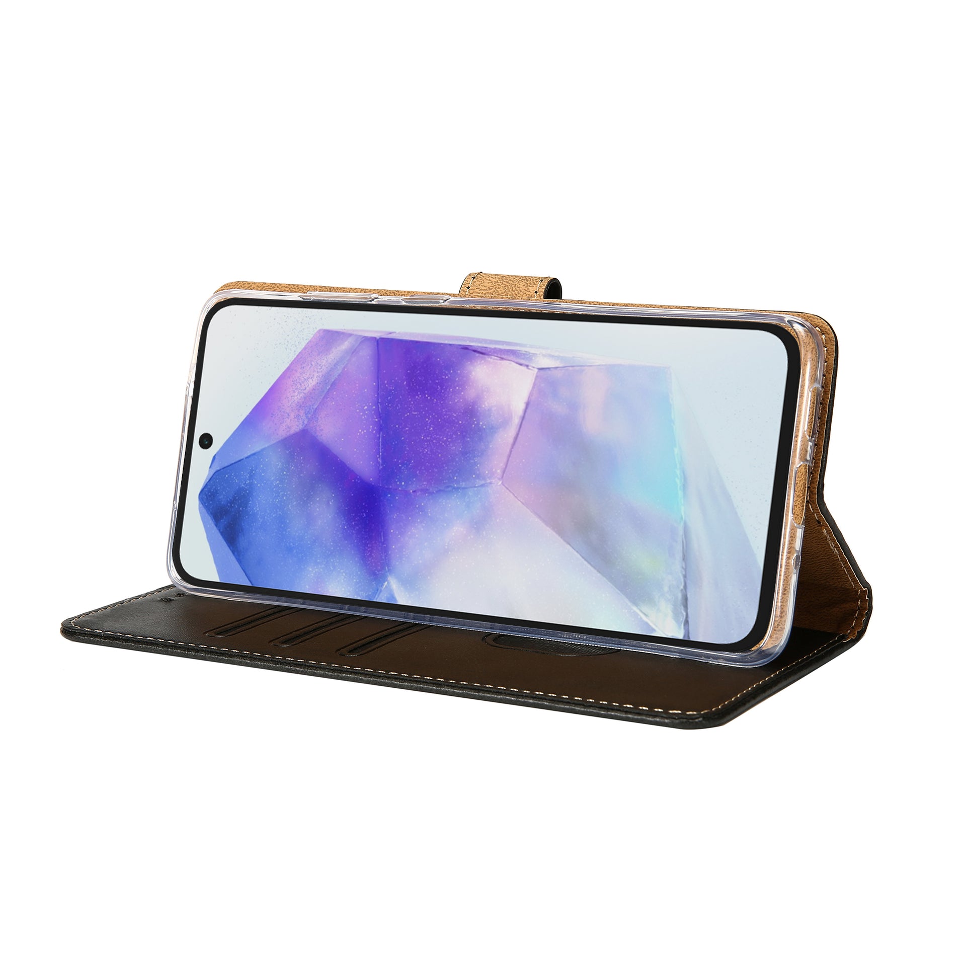 Rixus Bookcase For Samsung Galaxy A55 5G Black