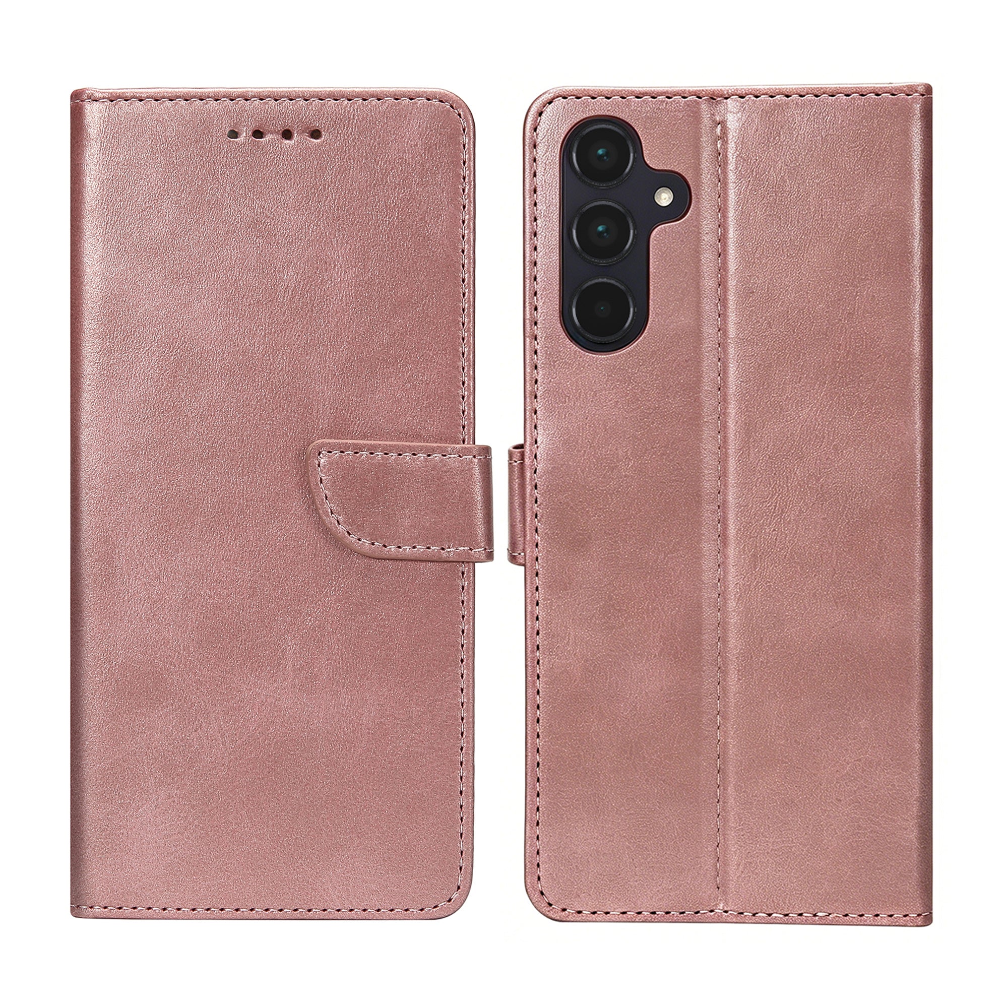 Rixus Bookcase For Samsung Galaxy A55 5G Pink