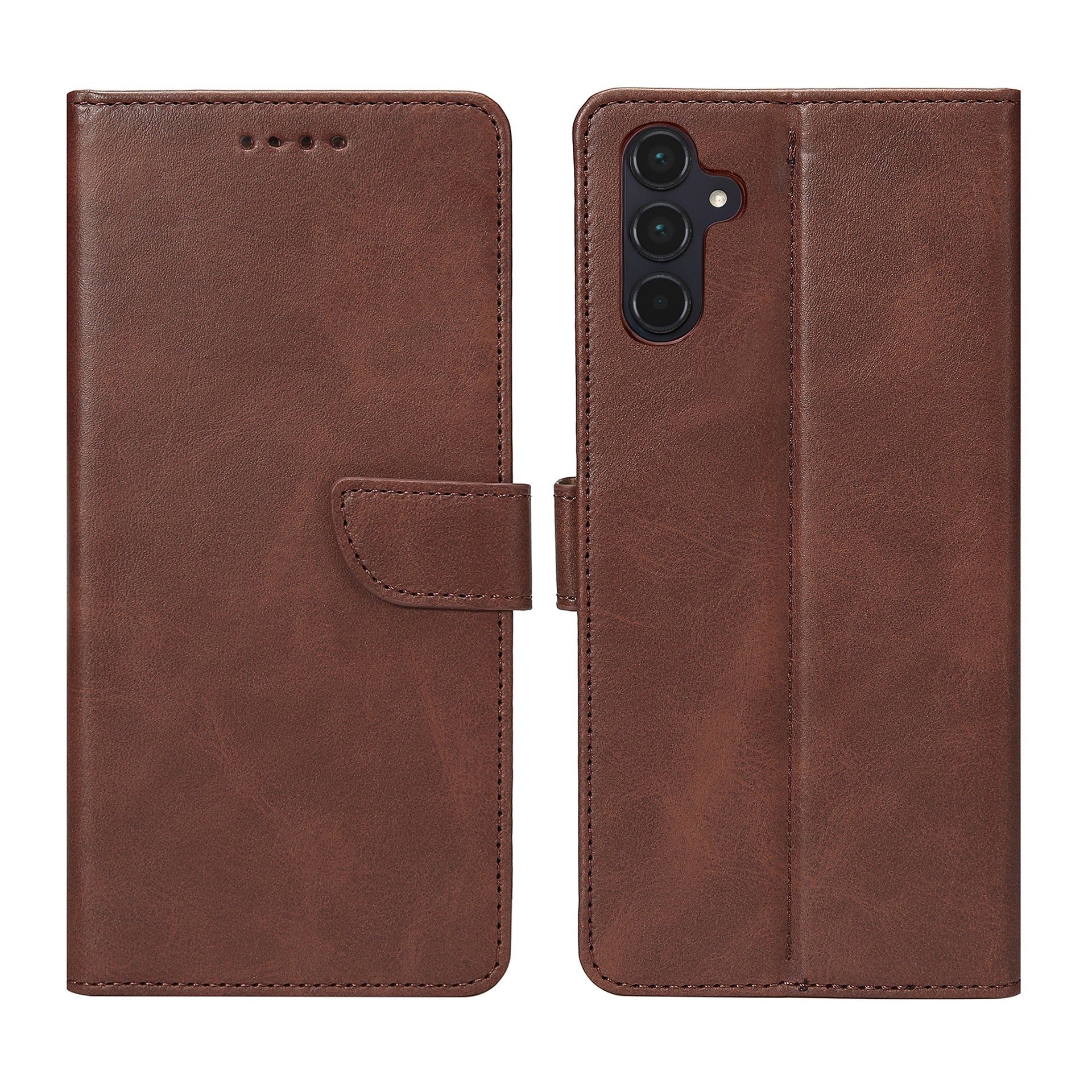 Rixus Bookcase For Samsung Galaxy A55 5G Brown