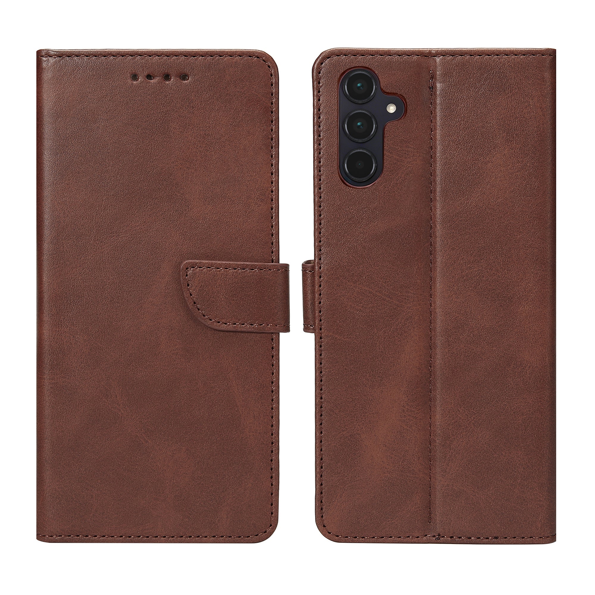 Rixus Bookcase For Samsung Galaxy A55 5G Brown