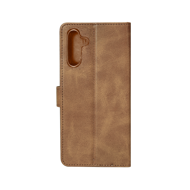 Rixus Bookcase For Samsung Galaxy A55 5G A556B Light Brown