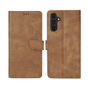 Rixus Bookcase For Samsung Galaxy A55 5G Light Brown