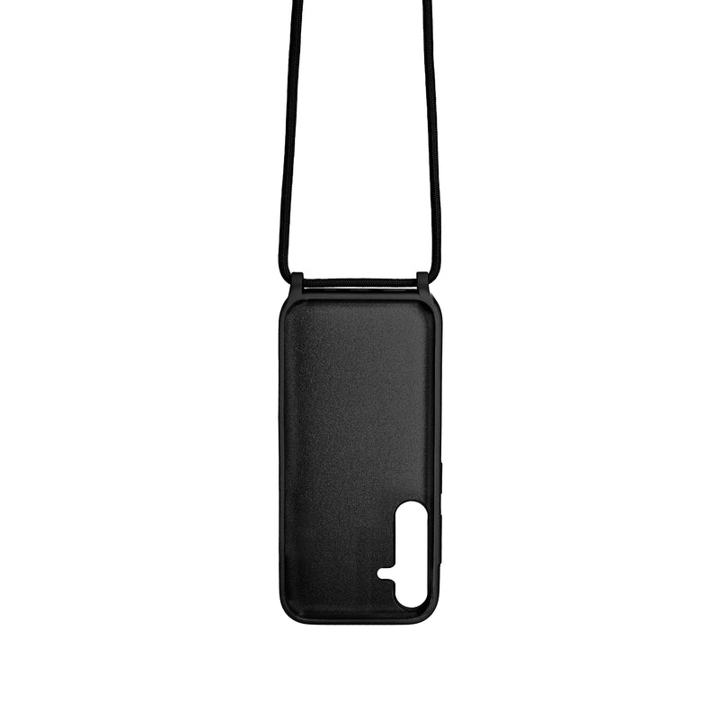 Rixus For Samsung Galaxy A15 5G A156B TPU Necklace Cord Cover Black