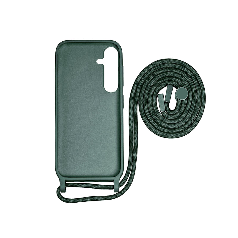 Rixus TPU Necklace Cord Cover For Samsung Galaxy A15 5G Dark Green