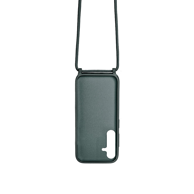 Rixus For Samsung Galaxy A15 5G A156B TPU Necklace Cord Cover Dark Green