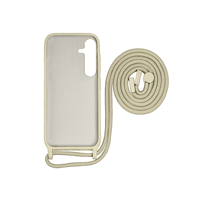 Rixus For Samsung Galaxy A25 5G A256B TPU Necklace Cord Cover Gold