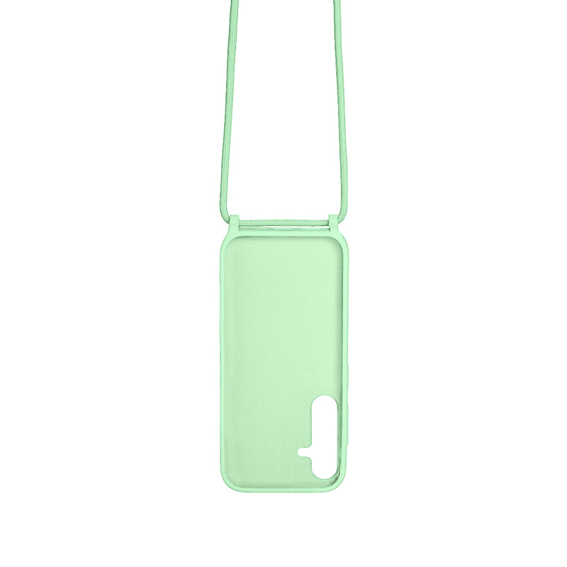 Rixus For Samsung Galaxy A55 5G A556B TPU Necklace Cord Cover Matcha