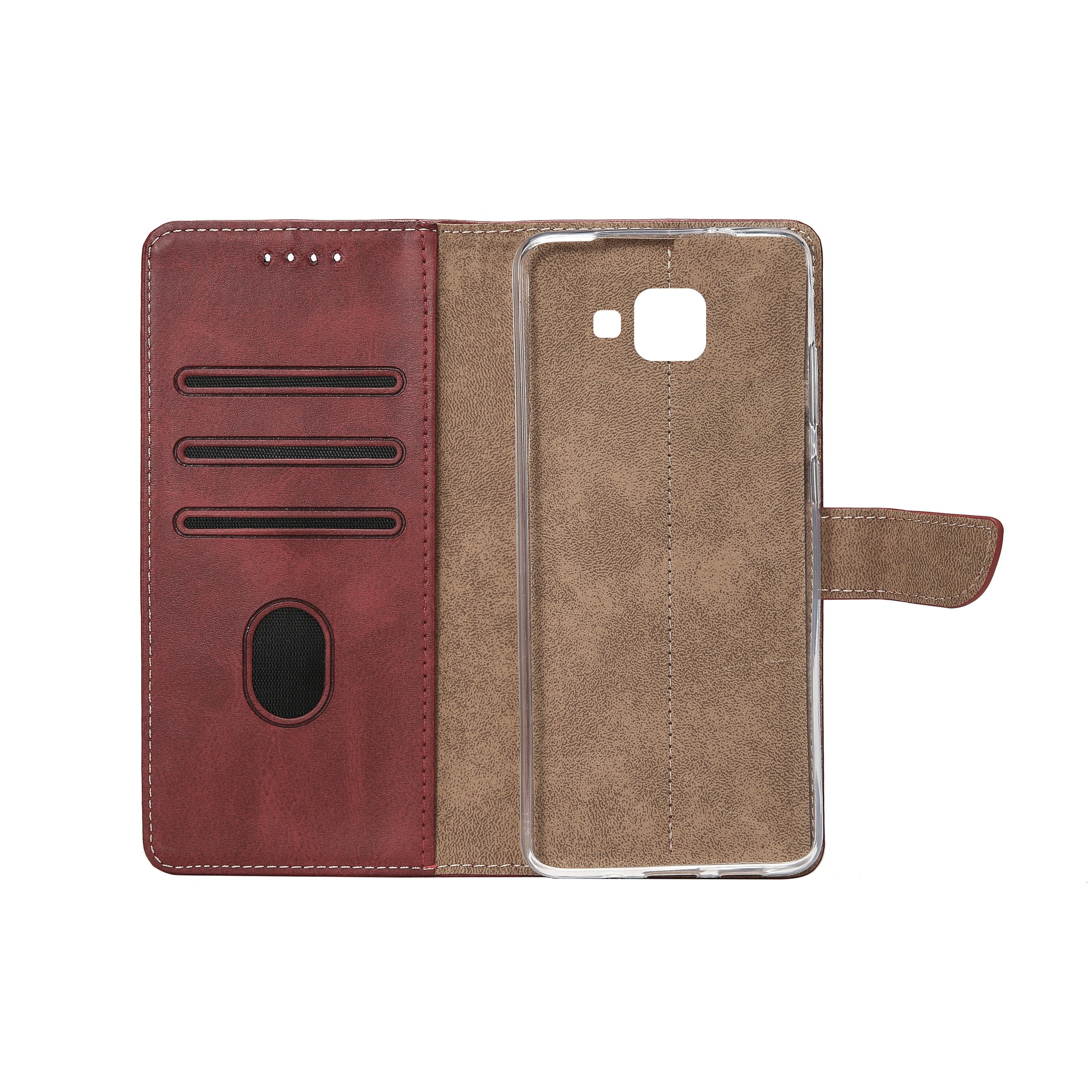 Rixus Bookcase For Samsung Galaxy A5 Dark Red