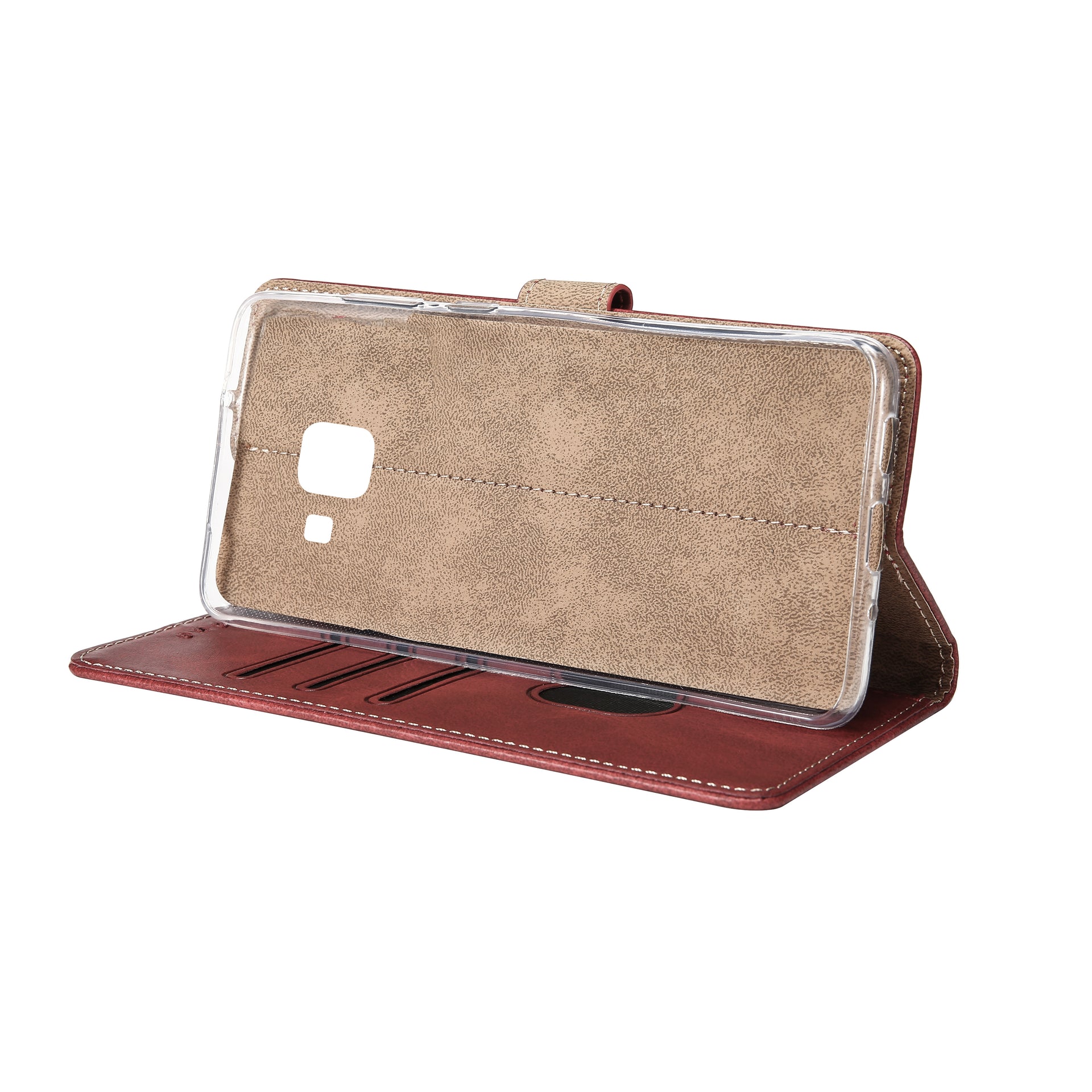 Rixus Bookcase For Samsung Galaxy A5 Dark Red