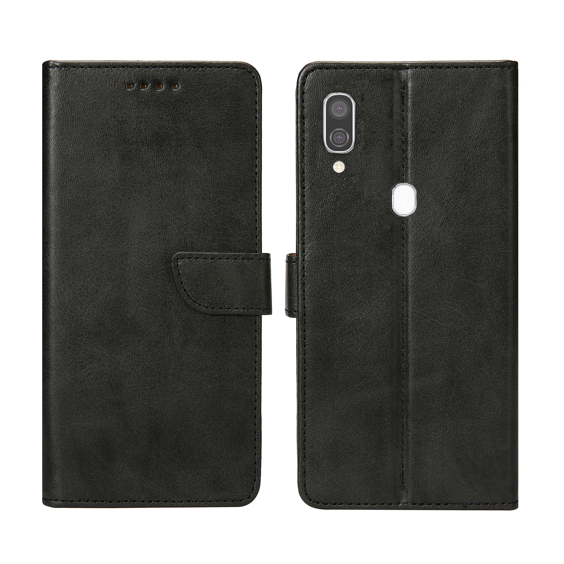 Rixus Bookcase For Samsung Galaxy A40 Black