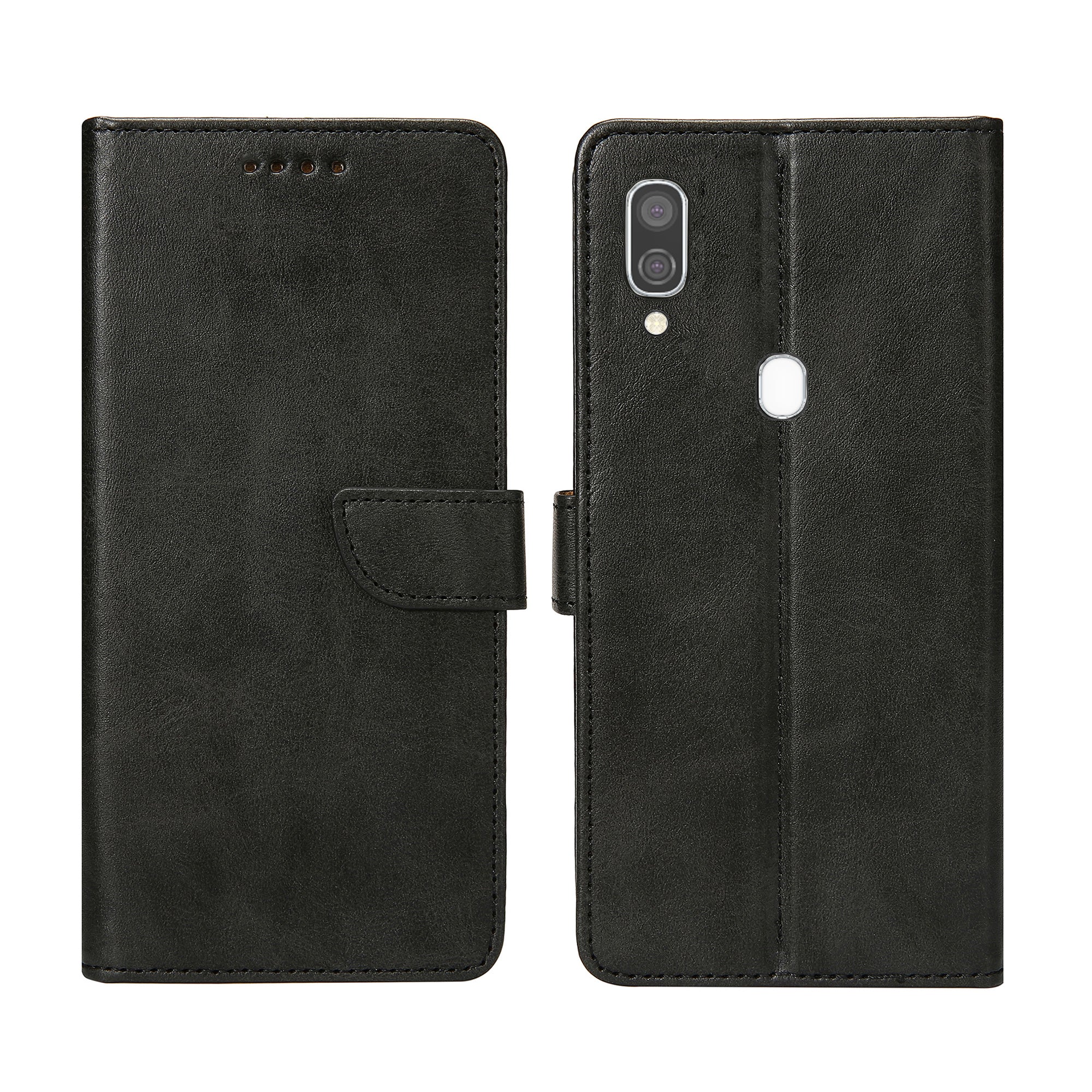 Rixus Bookcase For Samsung Galaxy A40 Black