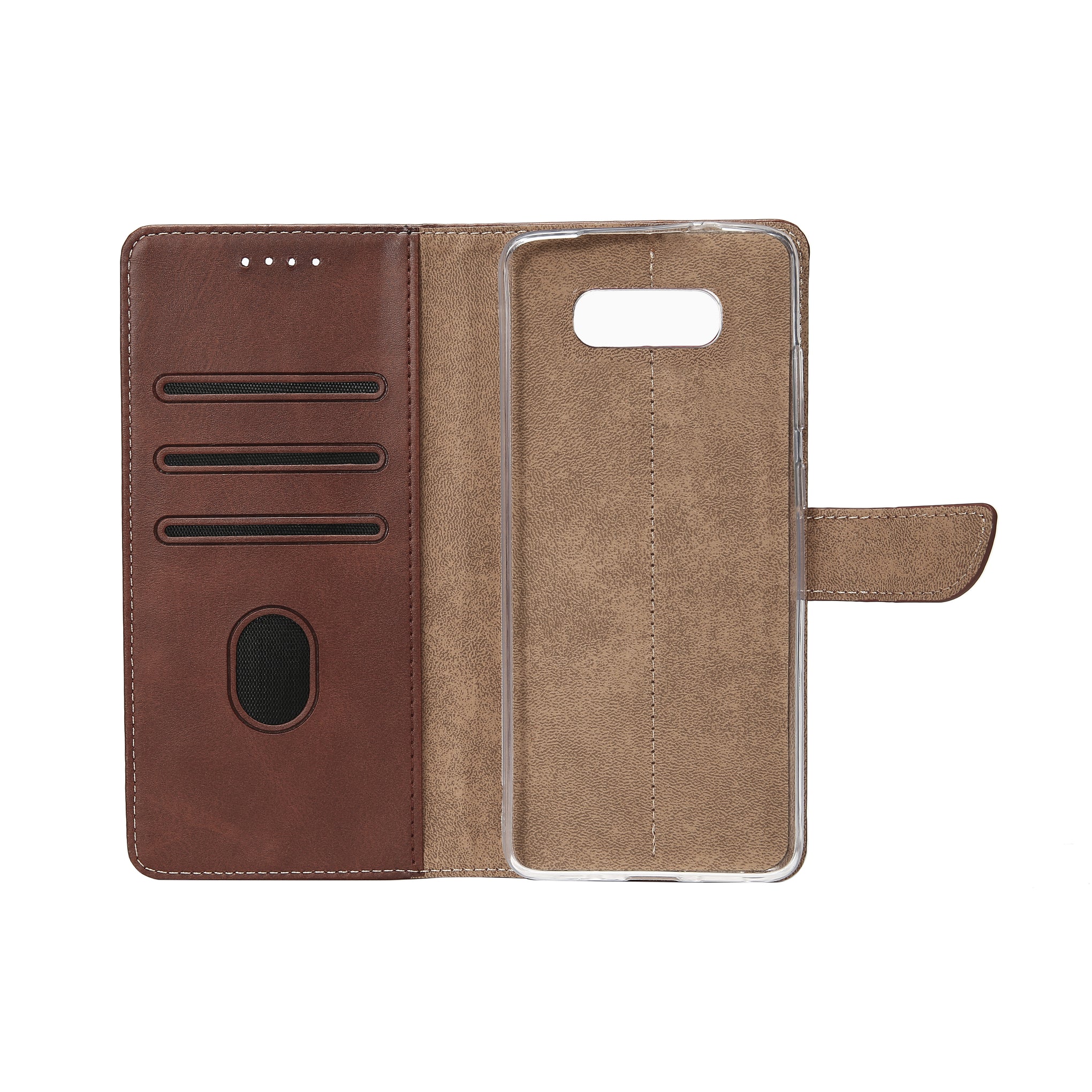 Rixus Bookcase For Samsung Galaxy Note 8 Gold Brown