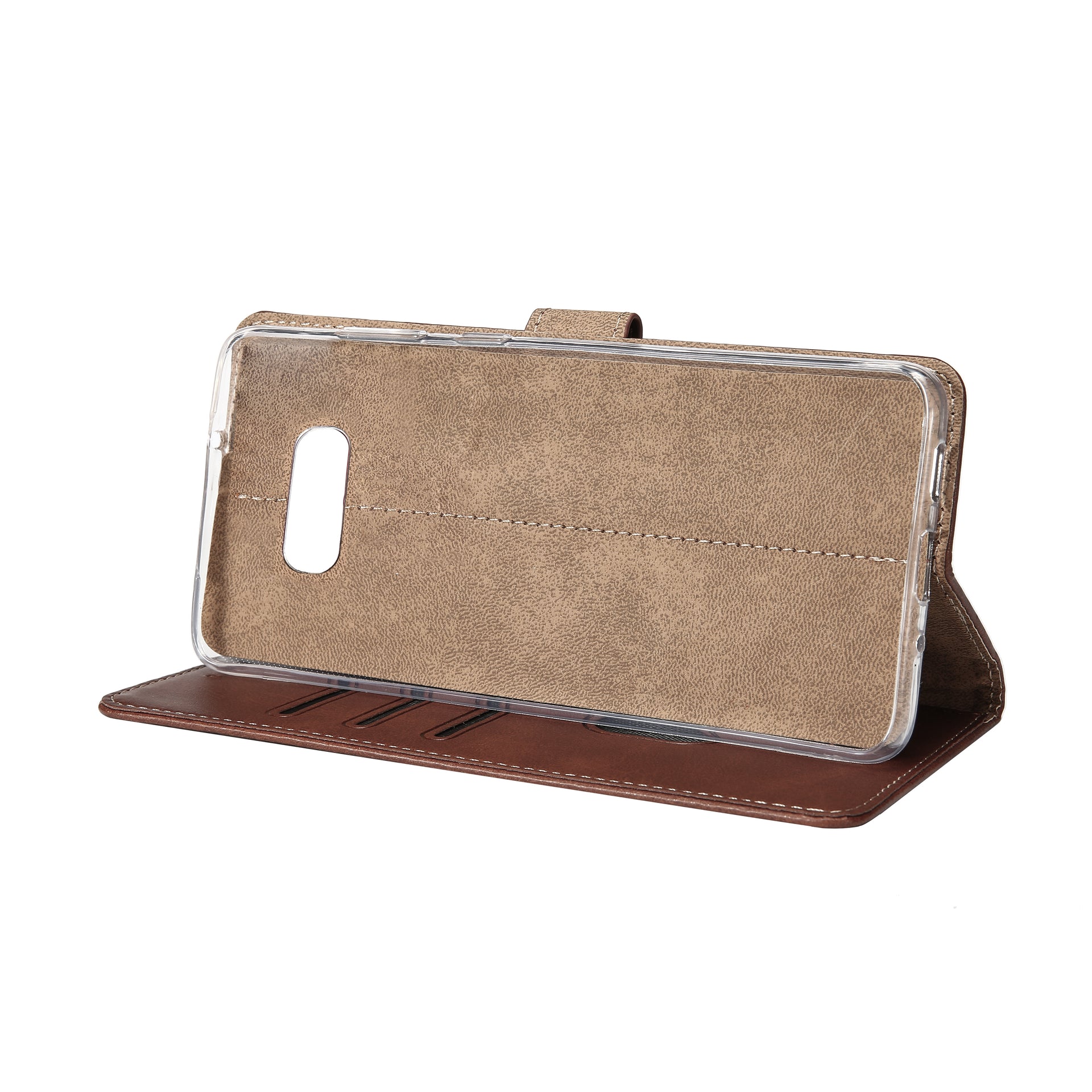 Rixus Bookcase For Samsung Galaxy Note 8 Gold Brown