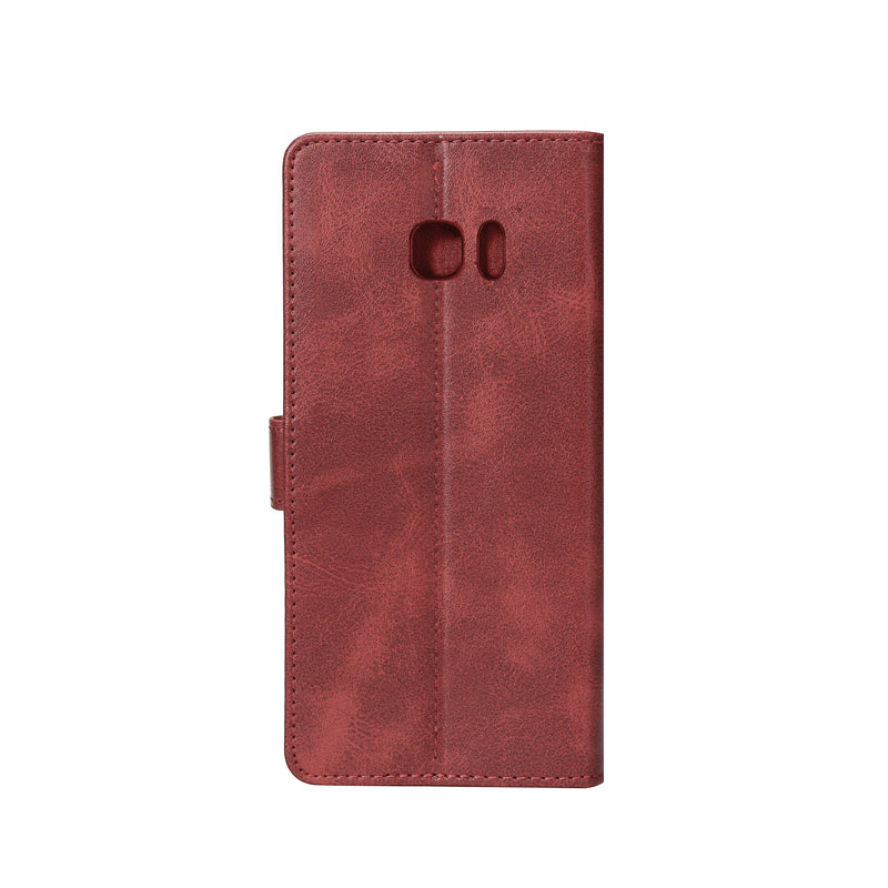 Rixus Bookcase For Samsung Galaxy S7 Edge Dark Red