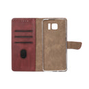 Rixus Bookcase For Samsung Galaxy S7 Edge Dark Red