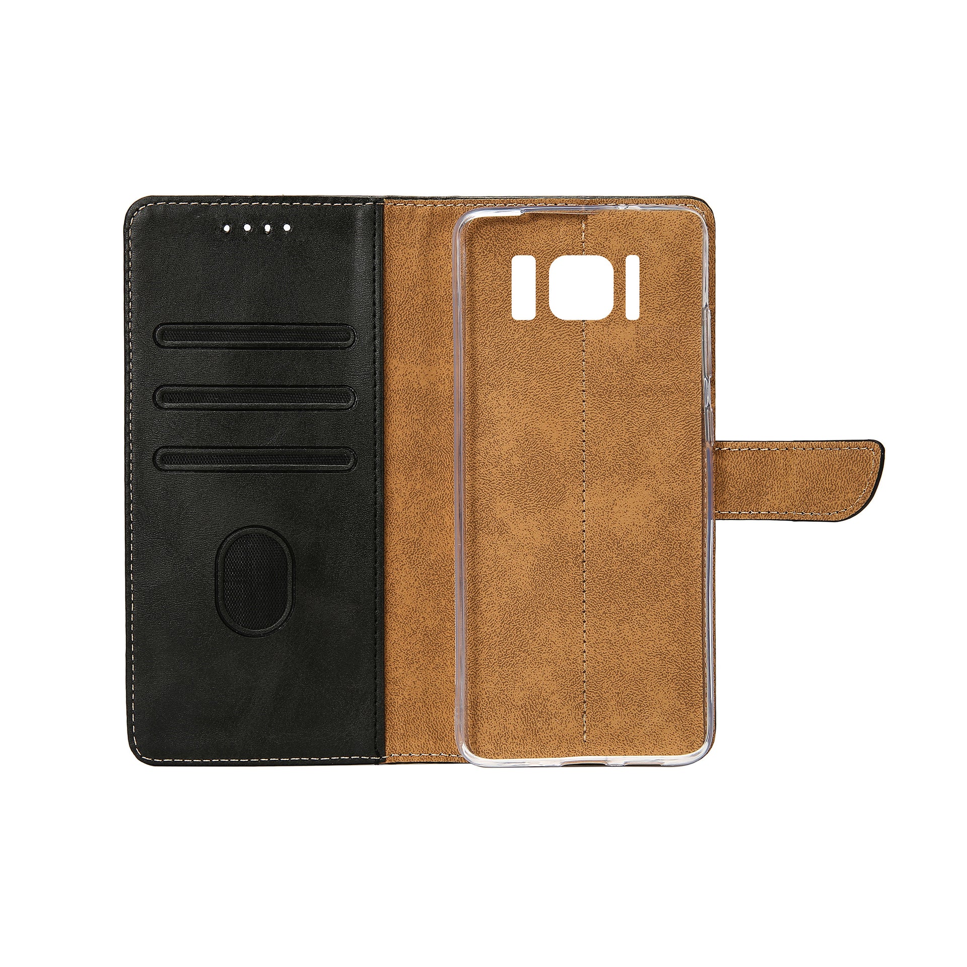 Rixus Bookcase For Samsung Galaxy S8 Plus Black